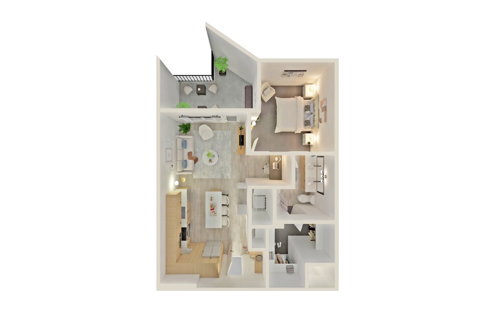 A4 - 1 bedroom floorplan layout with 1 bath and 825 square feet.